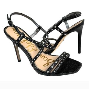 Sam Edelman Black Studded Strappy Heels